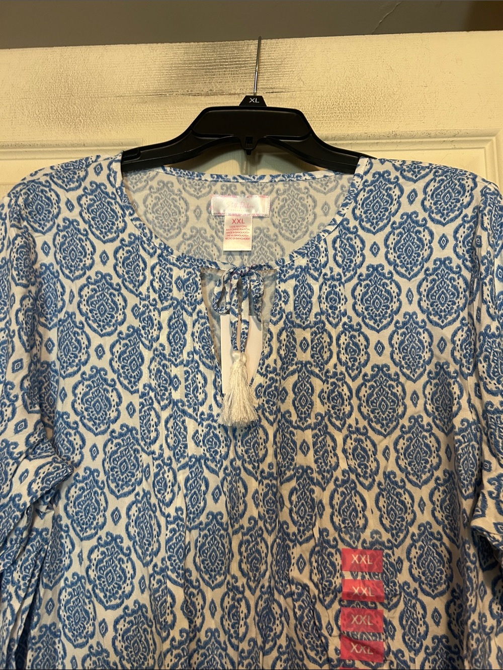 Stella Parker Blue and White Top Size XXL - Picture 2 of 8
